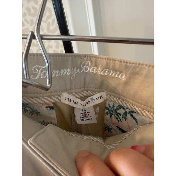 Tommy Bahama Women's Khaki Sand Boracay Cropped Pants Size 14 - Picture 5 of 9